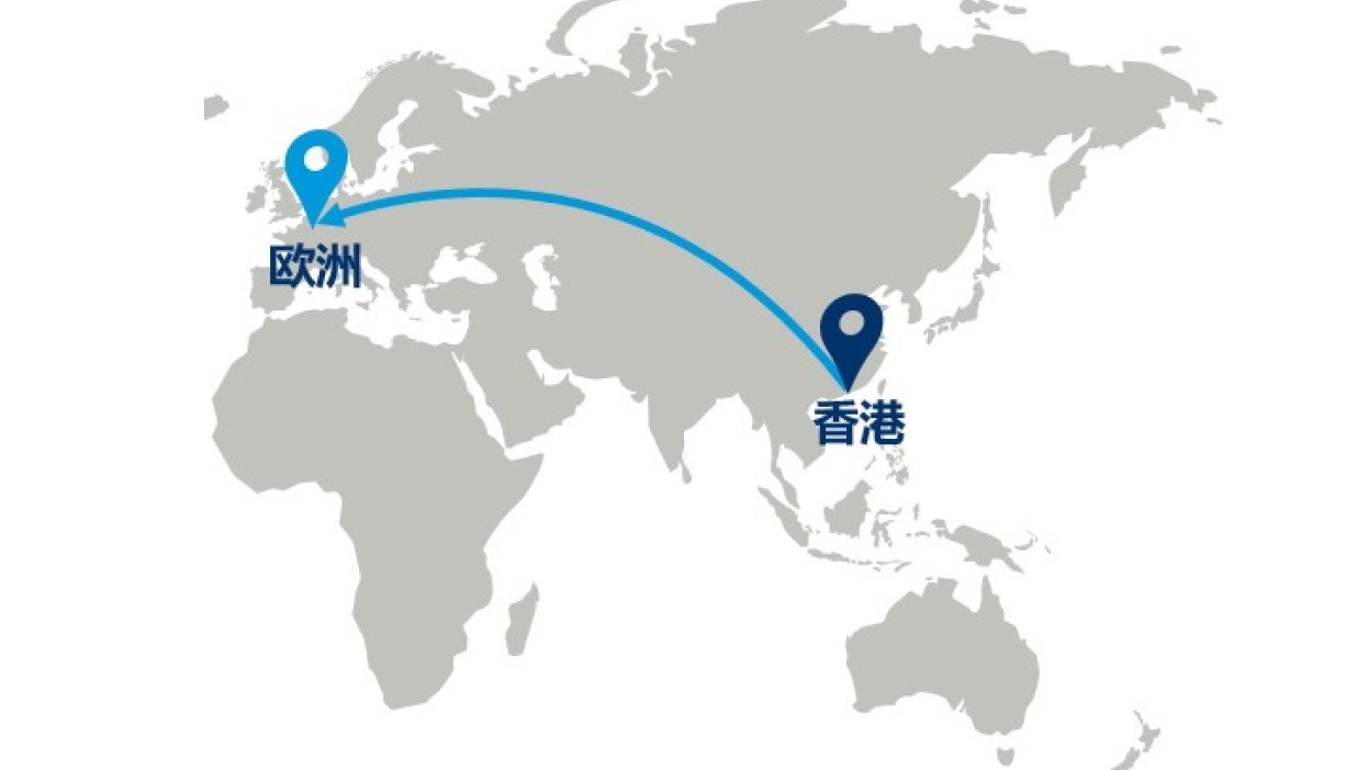 Air freight routes from Hong Kong